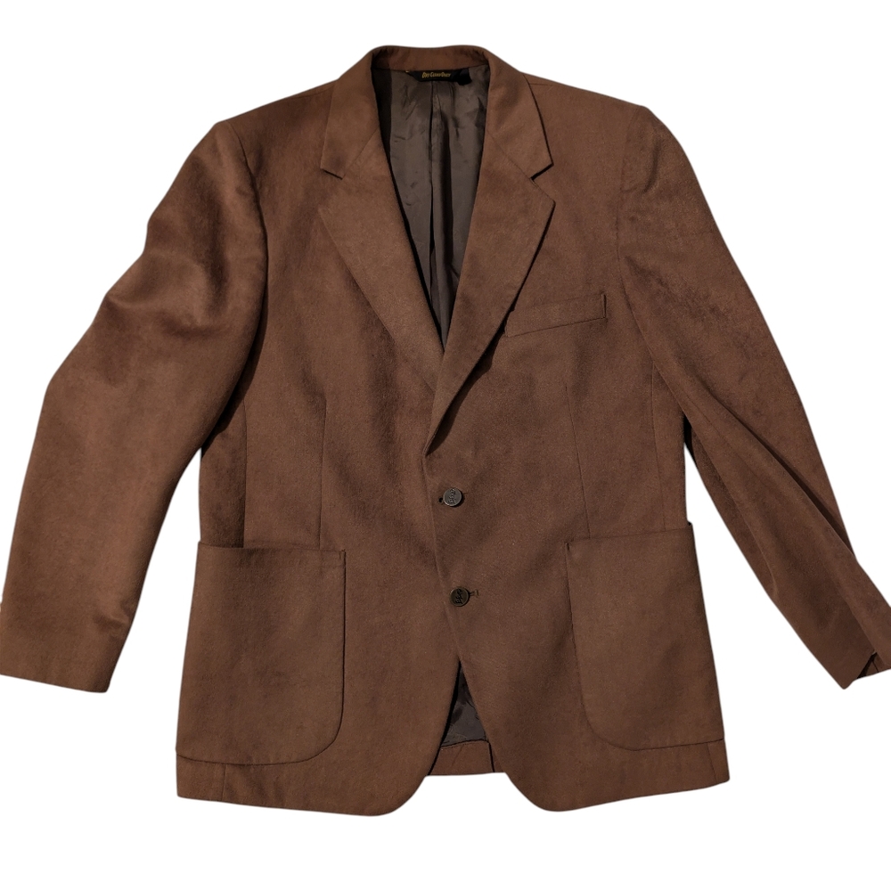 Men’s Suit Jacket Faux Suede Blazer Brown Eclectic Grandpa western